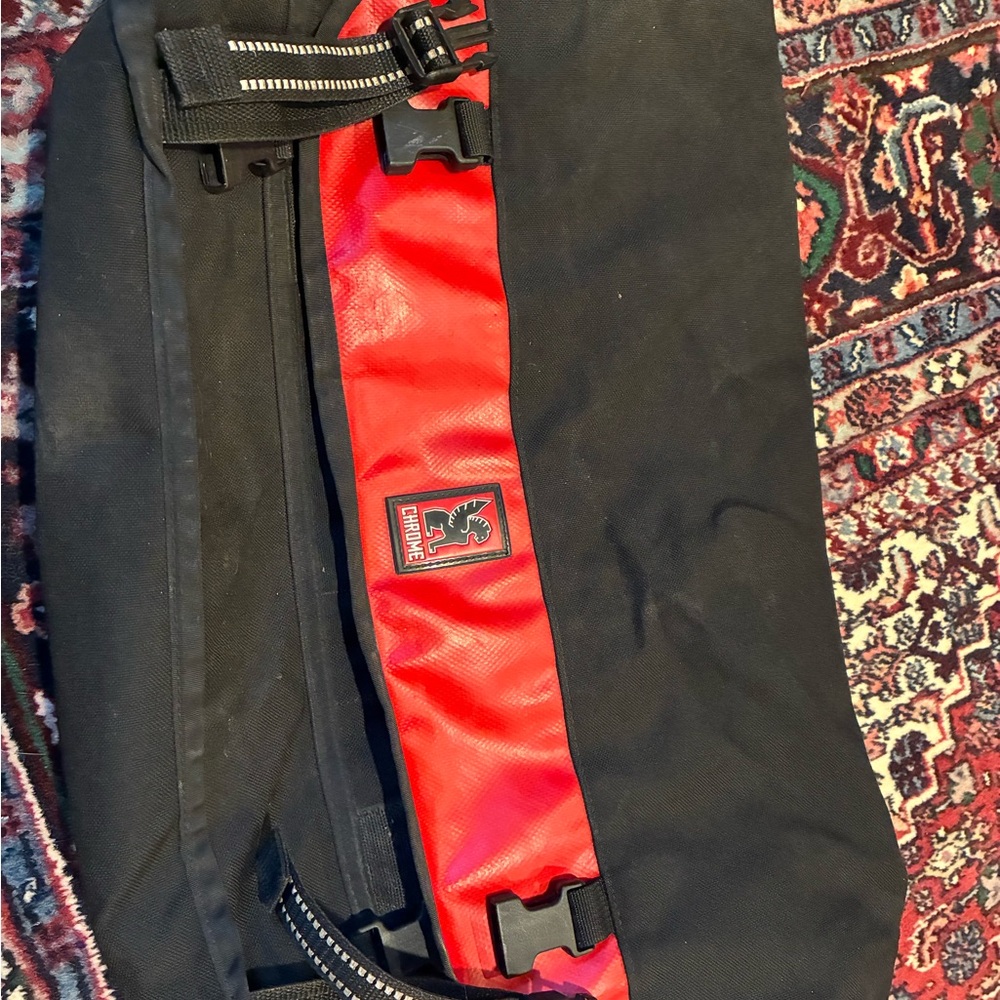 Chrome Industries Black and Red Messenger Bag